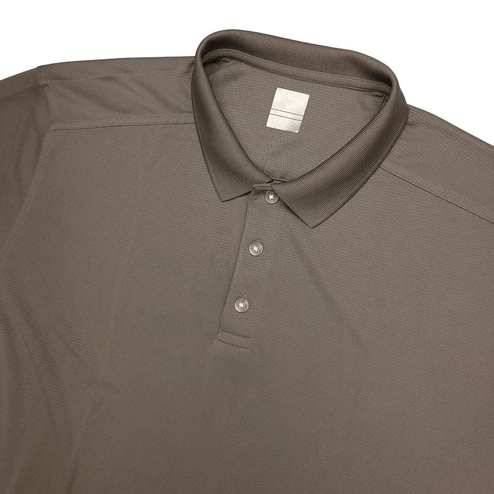 Callaway Opti-Dry‎ Polo Golf Shirt Men's XXL Gray Polyester Performance Stretch